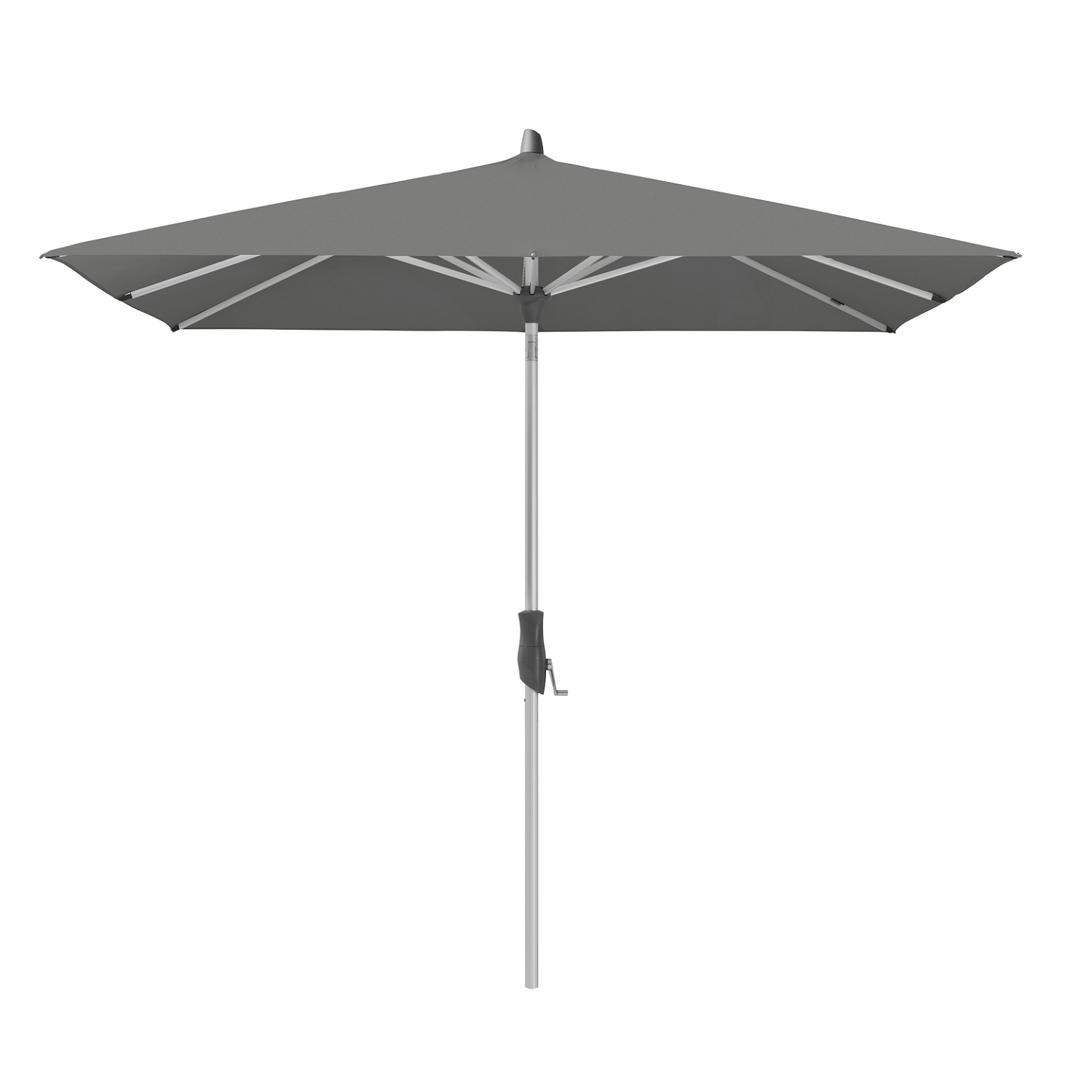 Alu Twist vierkant stone grey 157 Alu-Twist parasol vierkant klasse2