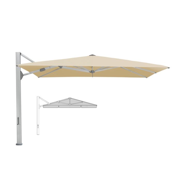 Glatz AMBIENTE NOVA zweefparasol rechthoek met volant 450x350 cm klasse 5