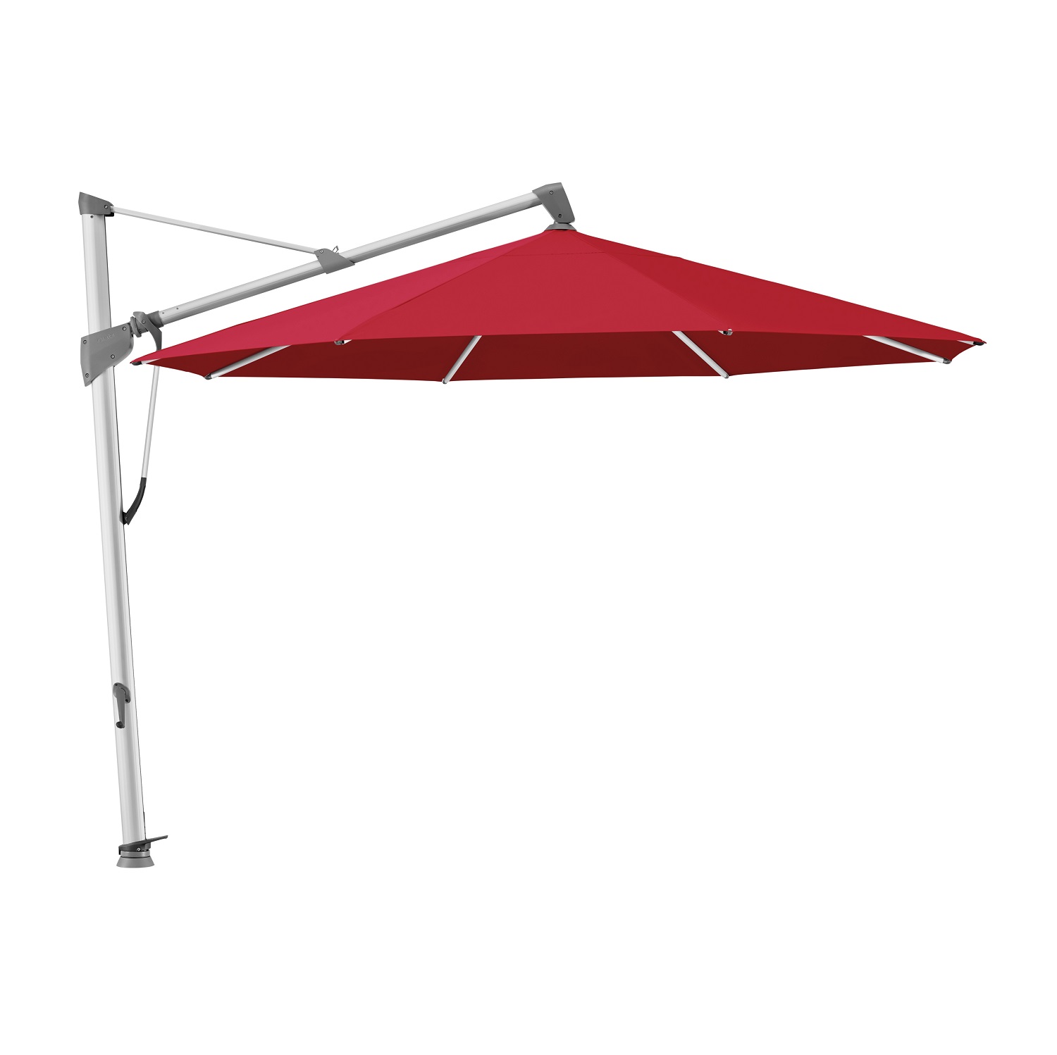 Sombrano rond naturalanodised rubino 646 sombrano zweefparasol 350cm geanodiseerd