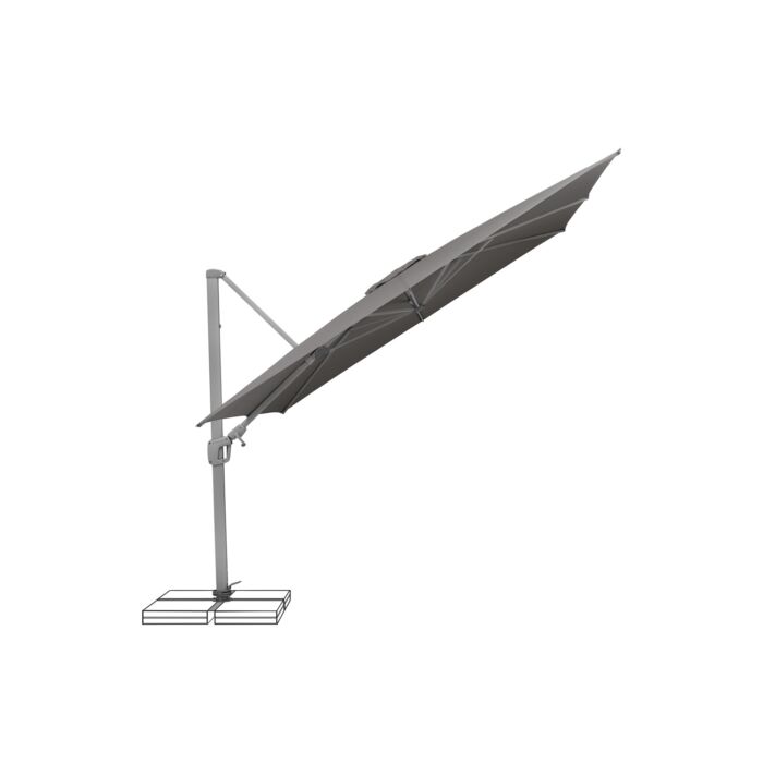 Suncomfort Sunflex parasol 300x300 cm Stone Grey - Afbeelding 2