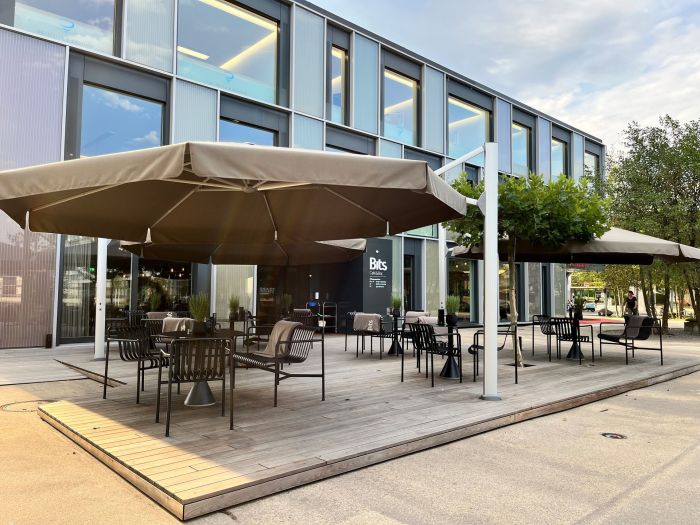 Glatz AMBIENTE NOVA zweefparasol met volant Ø 400 cm - Afbeelding 2
