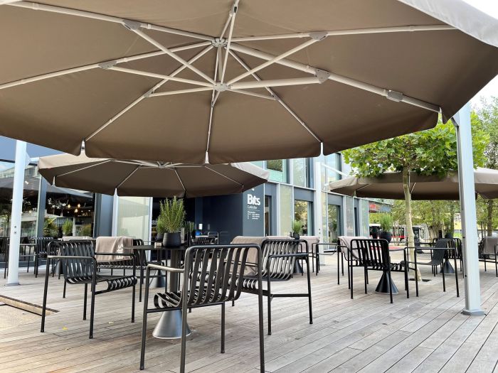 Glatz AMBIENTE NOVA zweefparasol met volant Ø 400 cm - Afbeelding 3