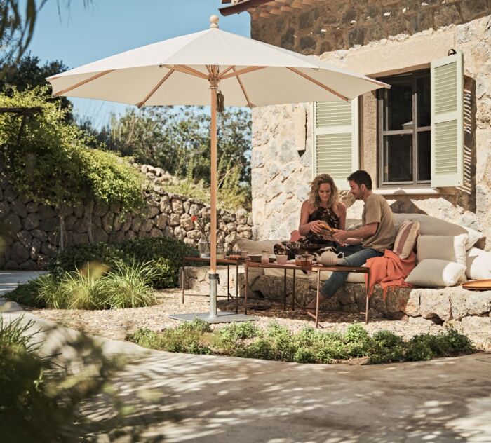 Glatz PIAZZINO parasol Eucalyptushout Ø 300 cm klasse 2 - Afbeelding 2