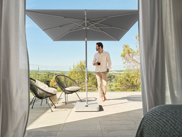 Glatz SMART parasol 250x200 cm mat wit frame klasse 4-5 - Afbeelding 2