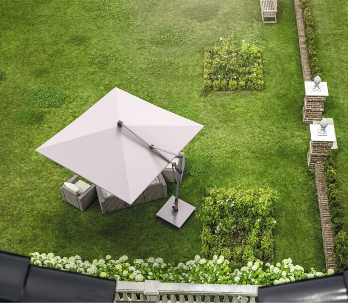 Glatz SOMBRANO S+ zweefparasol antraciet frame vierkant 350x350 cm klasse 2-4-5 - Afbeelding 3