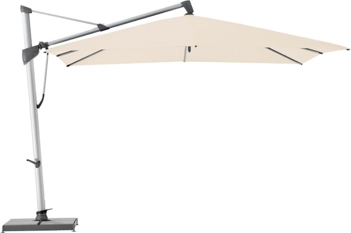 Glatz SOMBRANO S+ zweefparasol antraciet frame vierkant 350x350 cm klasse 2 - Afbeelding 3