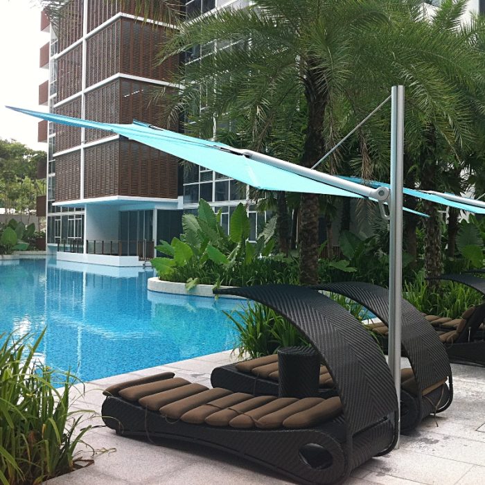 Umbrosa SPECTRA Straight 250x250 cm geanodiseerd frame