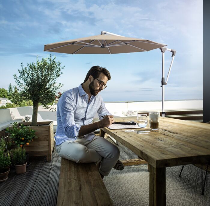 Glatz SUNWING CASA zweefparasol Ø 300 cm geanodiseerd frame klasse 4-5 - Afbeelding 5